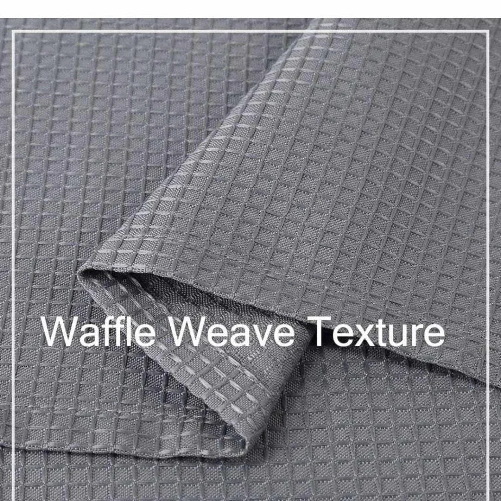 CAROMIO Grey Shower Curtain, Modern Waffle Weave Polyester Fabric Shower Curtain